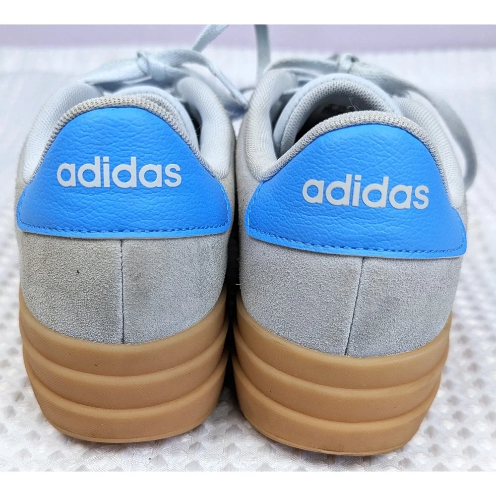 Adidas Womens VL Court Bold IH2310 Blue Gray Casual Sneakers Size 8 Platform